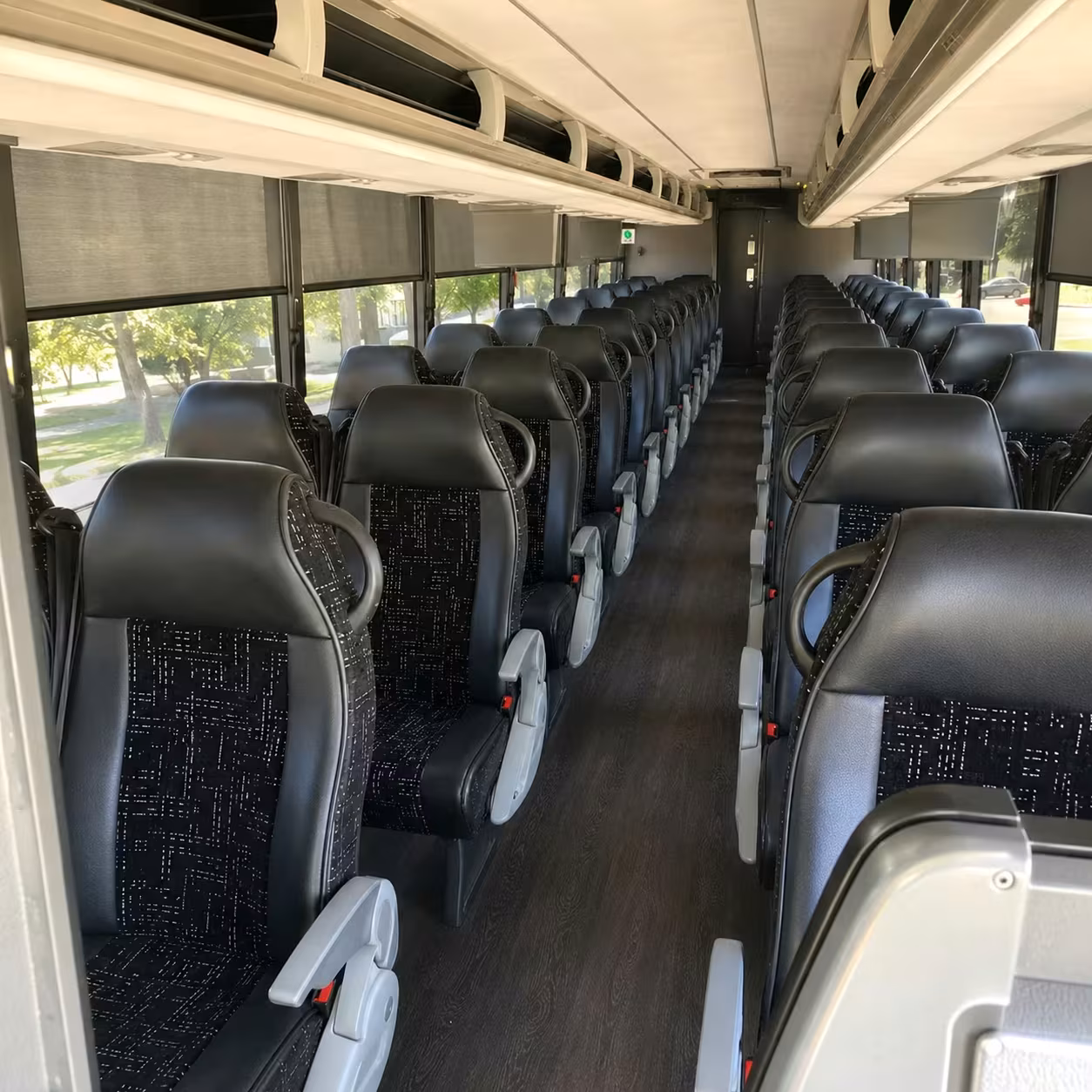 56 passenger charter bus inside